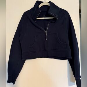 Lululemon scuba oversized crop funnel neck true navy